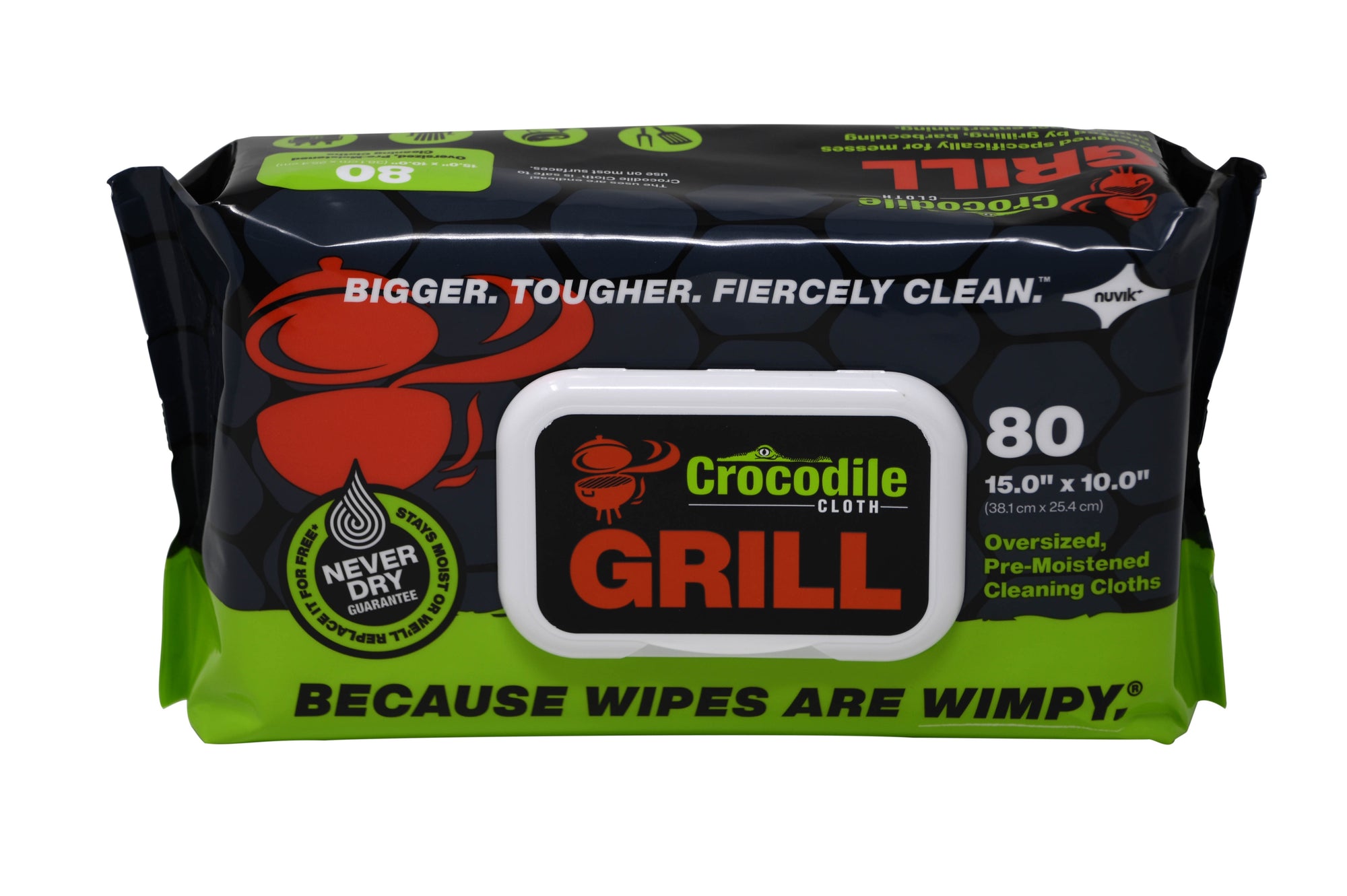 Crocodile Cloth Grill Wet Wipes 80 ct