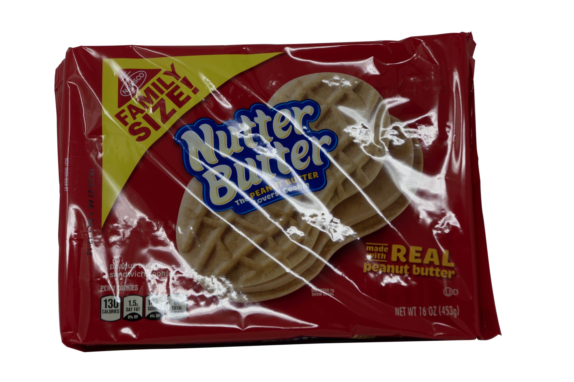 Nabisco Nutter Butter Peanut Butter Sandwich Cookies Family Size 16 oz