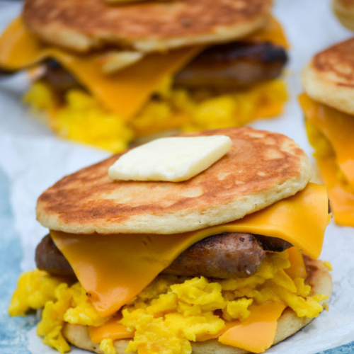 Pancake Sausage Egg Sandwich