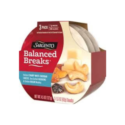 Sargento Balanced Breaks Sharp White Cheddar & Cashew Medley 1.5oz x 3pk