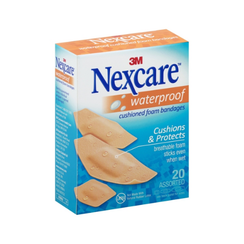 Nexcare Bandages, Cushioned Foam, Waterproof, Assorted 20 ct