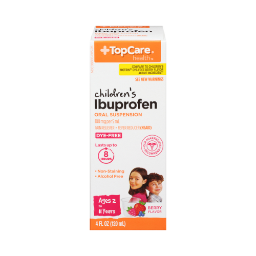 Top Care Children's Dye Free Berry Flavored Ibuprofen Oral Suspension 4 fl oz