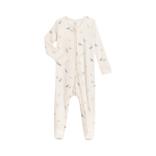 Colored Organics Peyton Footed Sleeper Dino/Thyme 6-12M