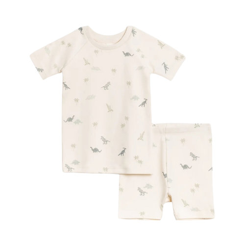 Colored Organics Short Sleeve Jammies Dino/Thyme 3T