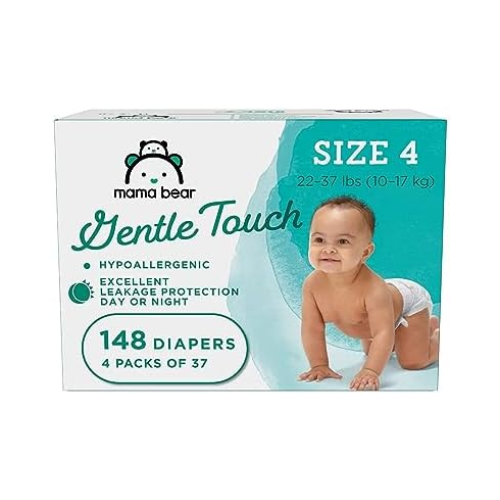 Mama Bear Gentle Touch Diapers Size 4 White 148ct