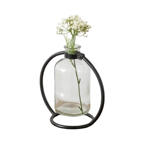 Stem Vase with Metal Stand