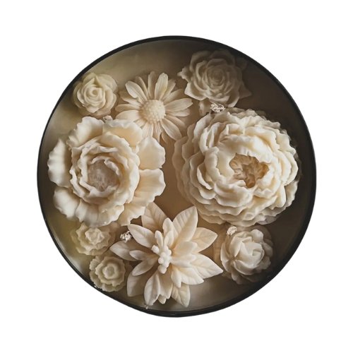 Flower Candle 12oz/ Unscented/ Matte Black