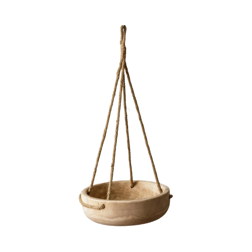 Round Paulownia Hanging Bowl Planter