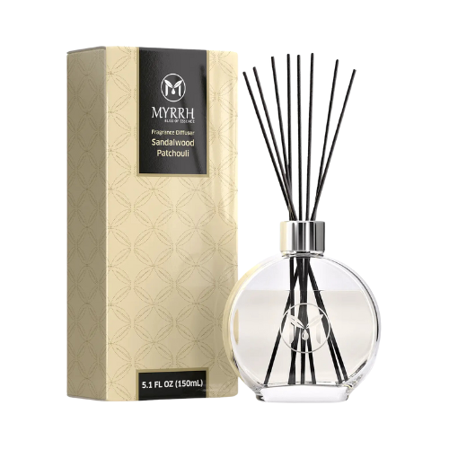 Sandalwood Patchouli Reed Diffuser Set with 8 Rattan Sticks