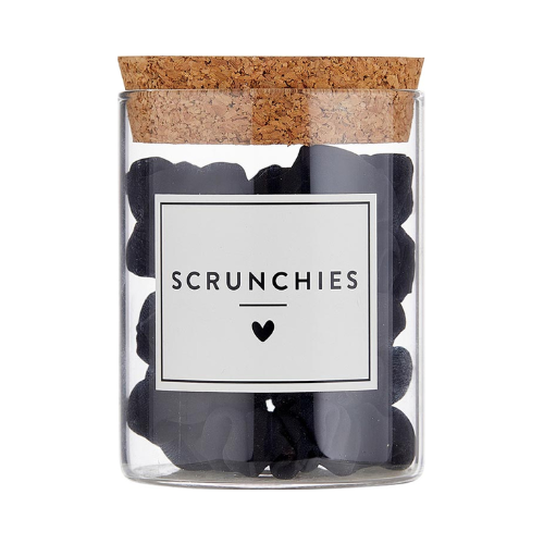 Satin Scrunchies Jar Black Solid