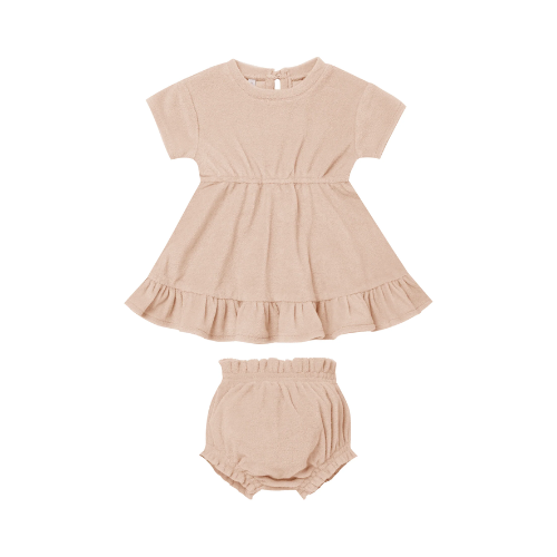 Quincy Mae Blush Terry Dress Set 18-24mth