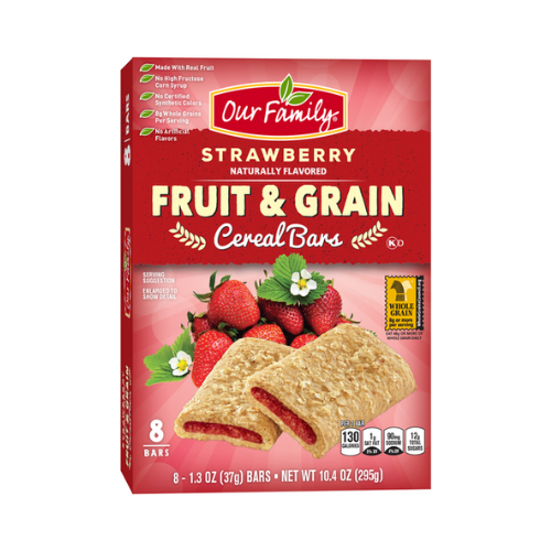 Our Family Strawberry Fruit & Grain Cereal Bars 8ct