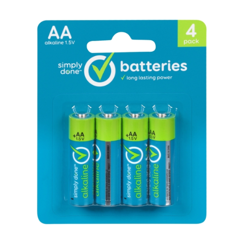 Simply Done AA Alkaline Batteries  4pk