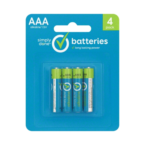 Simply Done AAA Alkaline  Batteries 4pk