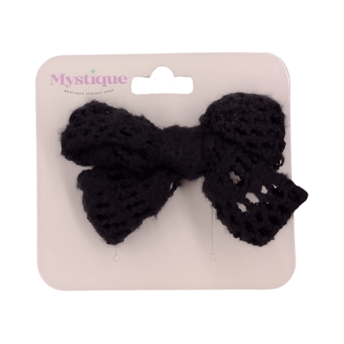 Crochet Lace Bow Black