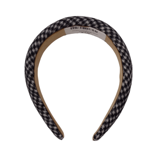 Padded Headband Black Houndstooth