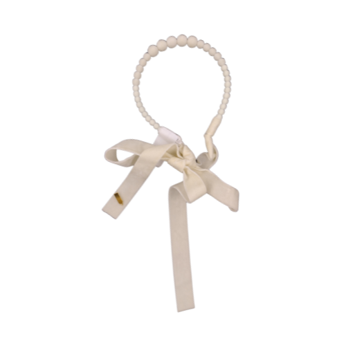 Pearl Tie Headband Cream