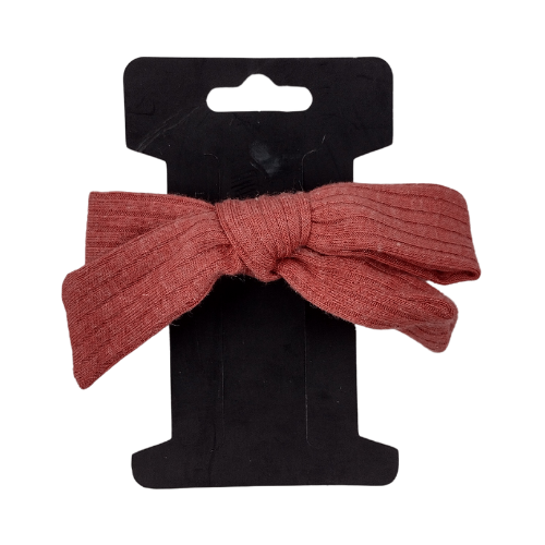 Ribbed Skinny Bow Alligator Clip/Autumn