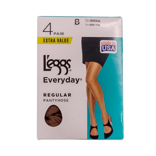 L'eggs Everyday Regular Sheer Toe Suntan Pantyhose B 4pk