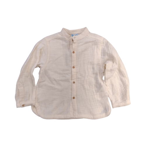 Linen Button Down Shirt Beige Size 4