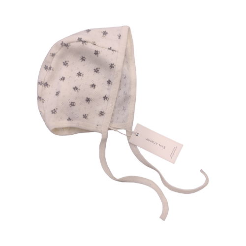 Quincy Mae Pointelle Baby Bonnet Ivory 6-12M