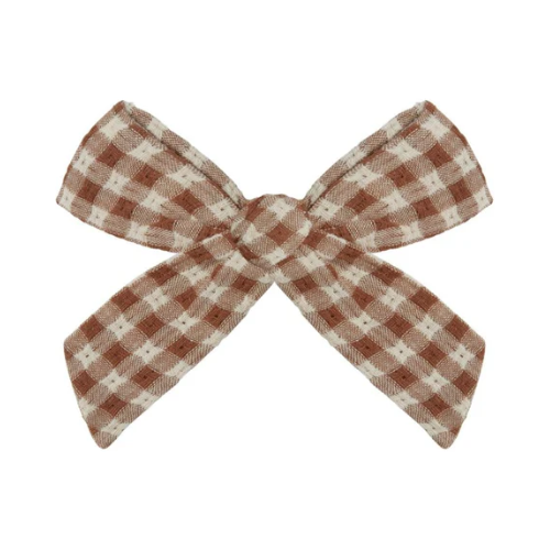 Girl Bow Brown-Gingham