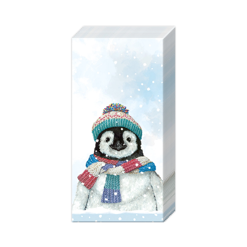 Penguin In Snow Pocket Tissue 10pk