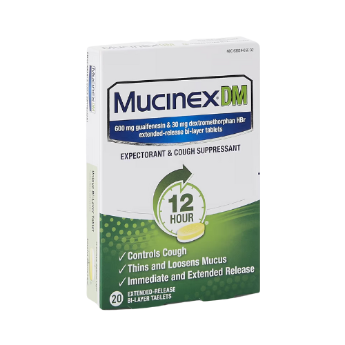 Mucinex DM Maximum Strength 12-Hour Expectorant and Cough Suppressant Tablets 20ct