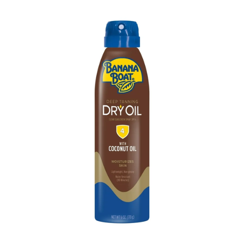 Banana Boat Deep Tanning Dry Oil Clear Sunscreen SPF 4 Spray  6oz