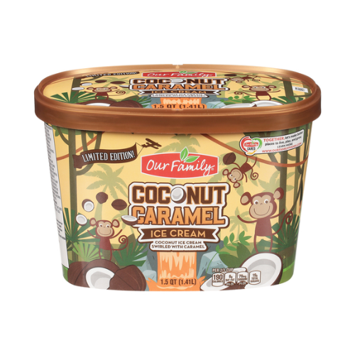 Our Family Coconut Caramel Scround Ice Cream 48oz