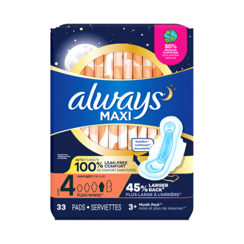 Always Maxi Overnight Pads 33ct