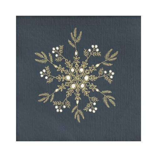 Fleur Des Neiges Navy Blue Cocktail Napkin