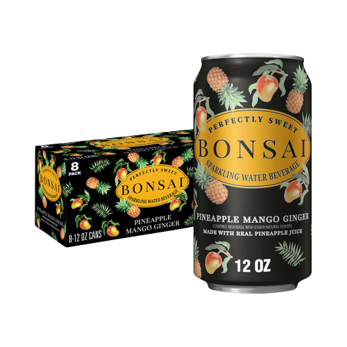 Bonsai Pineapple Mango Ginger Sparkling Water Beverage 12fl oz x 8ct