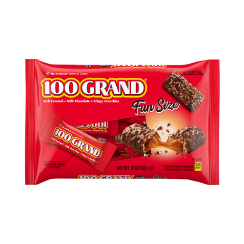 100 Grand Fun Size Chocolate Candy Bars 10oz