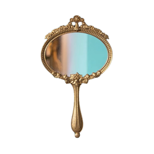 French Alloy Wall Mirror with Hand-Held Style B