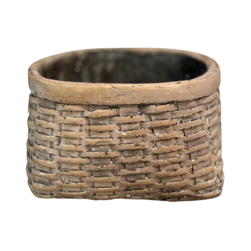 Narrow Cement Basket Planter