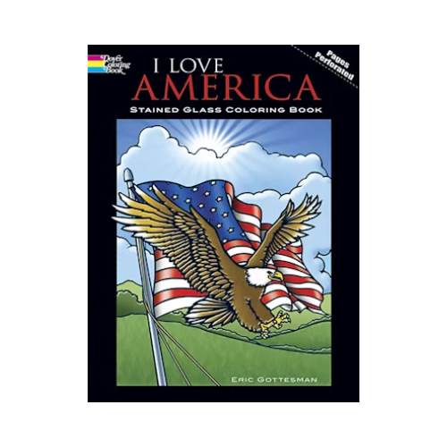 Dover Coloring Book I Love America Stained Glass Coloring Book