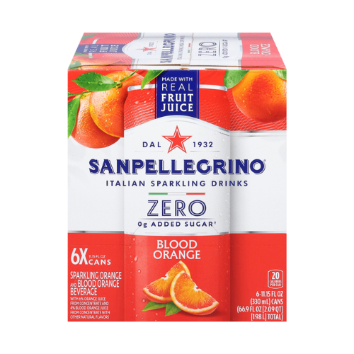 San Pellegrino Zero Sugar Blood Orange 11.15fl oz x 6pk