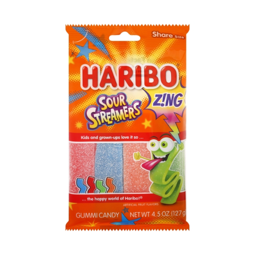 Haribo Sour Streamers Candy 4.5oz