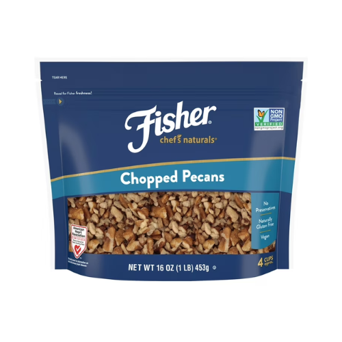 Fischer Chef's Naturals Gluten Free, chopped Pecans, 16oz