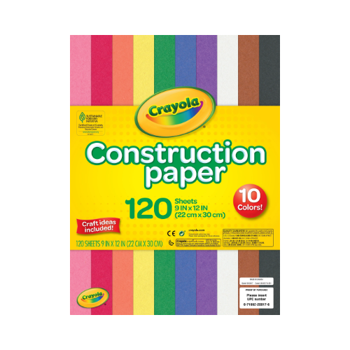 Crayola Construction Paper 10 Colors 120 Sheets