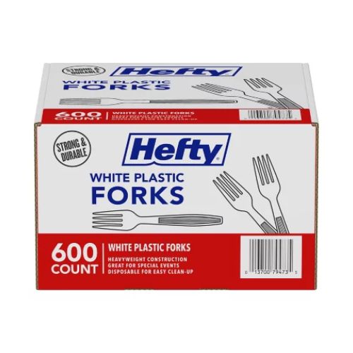 Hefty White Plastic Folks 600ct