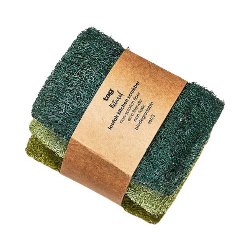 Loofah Kitchen Green Scrubber Set of 3