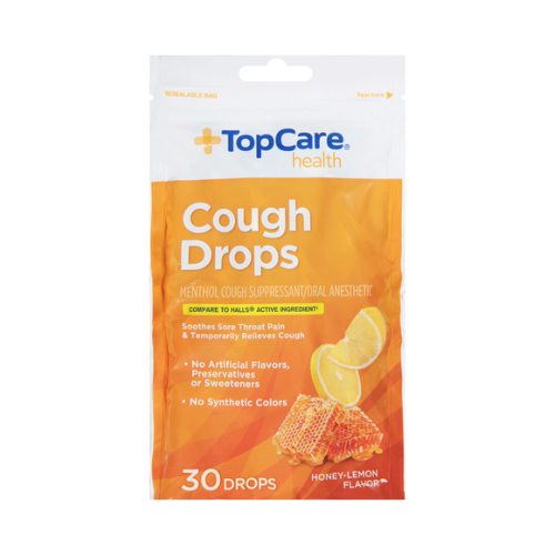 Topcare Honey Lemon Cough Drops 30ct