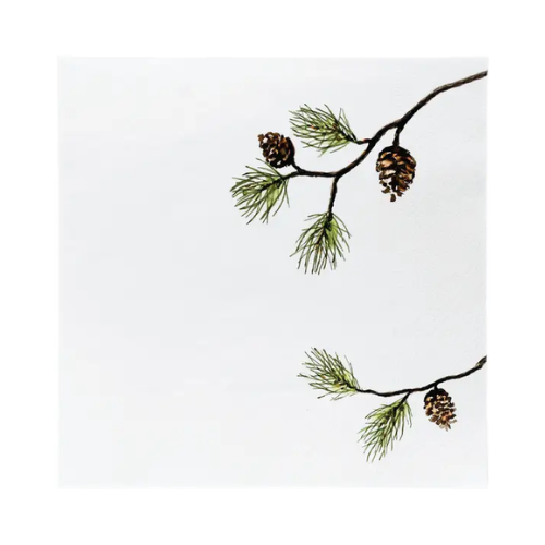 Branch with Pinecone Napkin