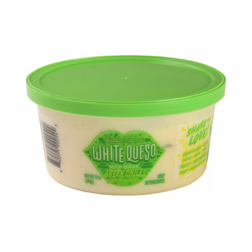 Queso Mama White Queso W/Diced Green Chiles 12oz