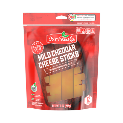 Our Family Mild Cheddar Cheese Sticks 9oz