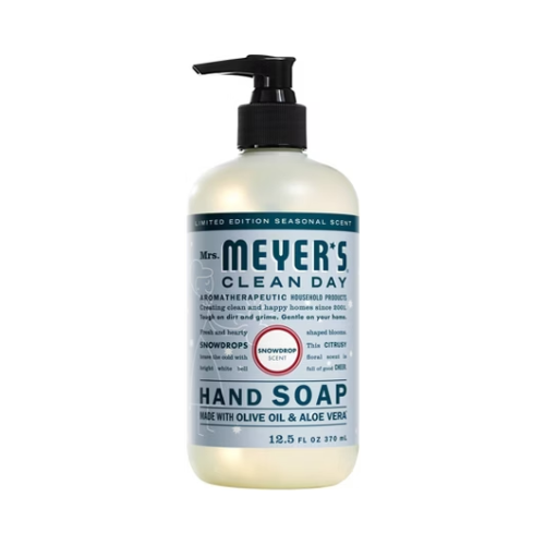 Mrs. Meyer's Clean Day Snowdrop Scent Hand Soap w/ Olive Oil & Aloe Vera 12.5oz