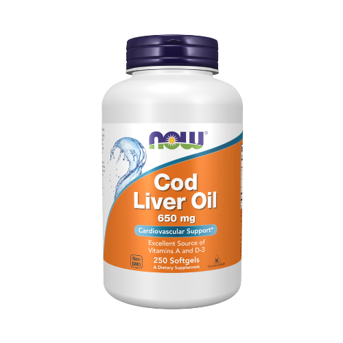 NOW Cod Liver Oil 650 mg 250 Softgels