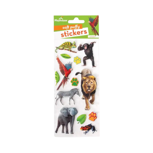 Zoo Animals Puffy Stickers